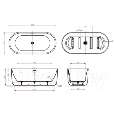 Ванна акриловая BelBagno BB709-1700-780