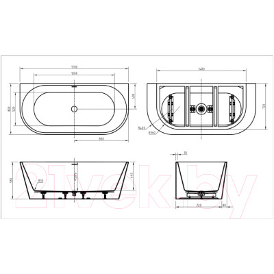 Ванна акриловая BelBagno BB710-1700-800