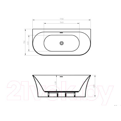 Ванна акриловая BelBagno BB711-1700-750