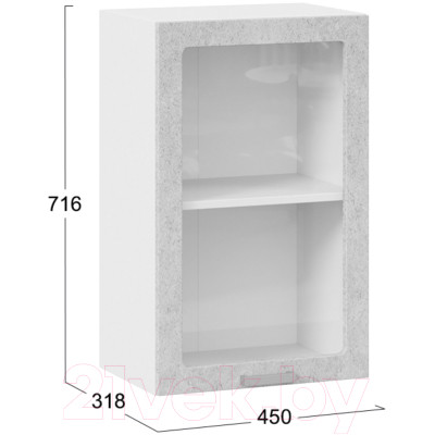 Шкаф навесной для кухни ТриЯ Гранита 1В45С