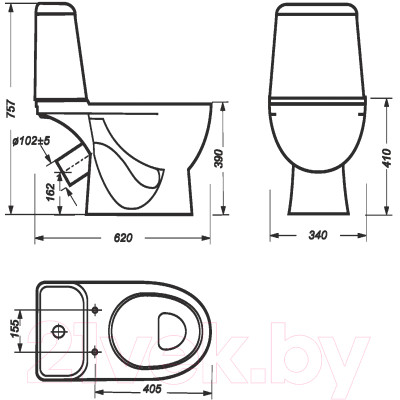 Унитаз напольный Sanita Luxe Max Comfort WC.CC/Max/2-DM/WHT.G/S1