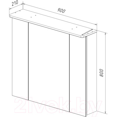 Шкаф с зеркалом для ванной LEMARK Zenon 90x80 / LM90ZS-Z