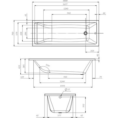 Ванна акриловая AM.PM Gem 180x70 / W93A-180-070W-A