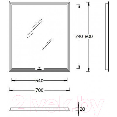 Зеркало Kerama Marazzi Mio 70 / MIO.mi.70\WHT