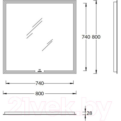 Зеркало Kerama Marazzi Mio 80 / MIO.mi.80\WHT