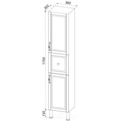 Шкаф-пенал для ванной IDDIS Oxford OXF36N0i97