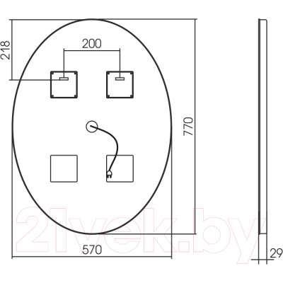 Зеркало Silver Mirrors Italia RGB 57x77 / LED-00002619