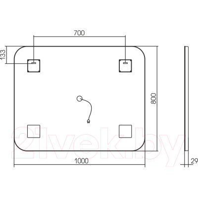 Зеркало Silver Mirrors Стив Voice 100x80 / LED-00002618