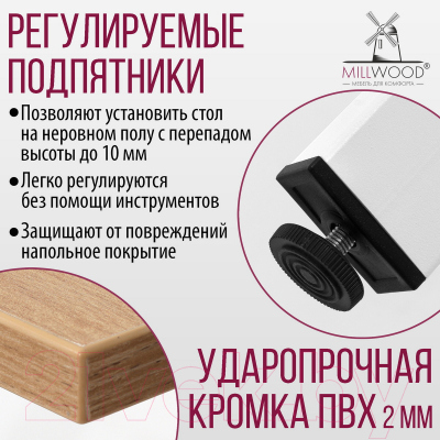 Обеденный стол Millwood Сеул Л 100x60x75