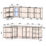 Кухонный гарнитур Интерлиния Мила Матте 1.5x2.3 А левая