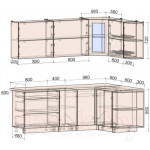 Кухонный гарнитур Интерлиния Мила Матте 1.5x2.2 А правая