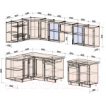 Кухонный гарнитур Интерлиния Тренд 1.5x3.1 правая