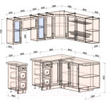 Кухонный гарнитур Интерлиния Тренд 1.7x2.1 правая