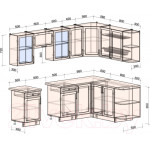 Кухонный гарнитур Интерлиния Тренд 1.7x2.6 правая