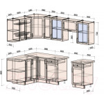 Кухонный гарнитур Интерлиния Тренд 1.5x2.5 левая