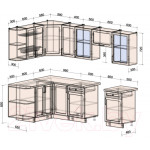 Кухонный гарнитур Интерлиния Тренд 1.5x2.6 левая