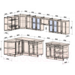 Кухонный гарнитур Интерлиния Тренд 1.5x3.4 левая