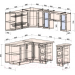 Кухонный гарнитур Интерлиния Тренд 1.7x2.1 левая