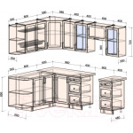 Кухонный гарнитур Интерлиния Тренд 1.7x2.4 левая
