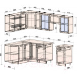 Кухонный гарнитур Интерлиния Тренд 1.7x2.5 левая