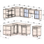 Кухонный гарнитур Интерлиния Тренд 1.7x2.6 левая