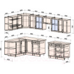 Кухонный гарнитур Интерлиния Тренд 1.7x3.2 левая