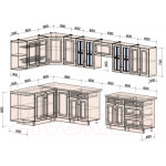 Кухонный гарнитур Интерлиния Мила Шато 1.7x3.4 левая
