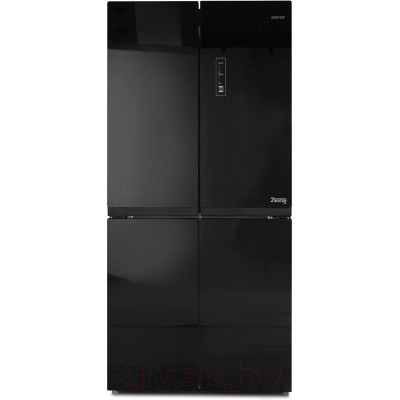 Холодильник с морозильником Centek CT-1756 Black Glass Total NF