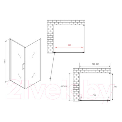 Душевой уголок Abber Sonnenstrand AG04080B-S85B