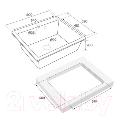 Мойка кухонная Paulmark PM106052-AN