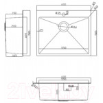 Мойка кухонная Arfeka Eco AR 60x50 + CL AR + DS AR