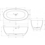 Ванна из искусственного камня Abber Stein AS9624-1.5