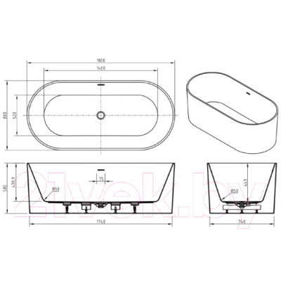 Ванна акриловая BelBagno BB705-1800-800