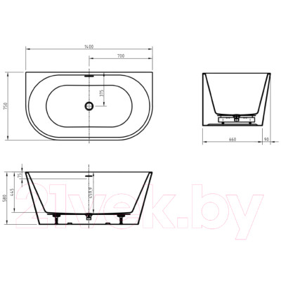 Ванна акриловая BelBagno BB710-1400-750