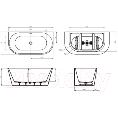 Ванна акриловая BelBagno BB710-1500-750