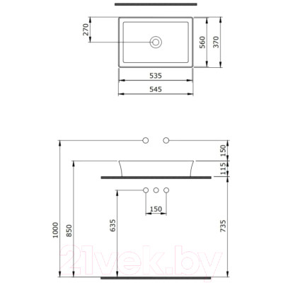 Умывальник Berges Ego SL 181079