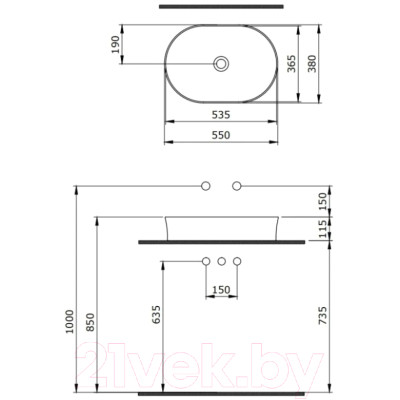 Умывальник Berges Ego SL 181612