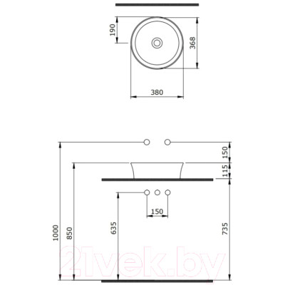 Умывальник Berges Ego SL 181061