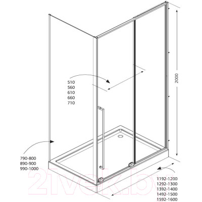 Душевой уголок Allen Brau Fantasy 2.0 150x100 / 325975