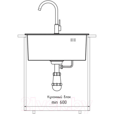 Мойка кухонная GranFest GF-5050 PVD