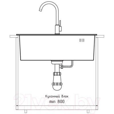 Мойка кухонная GranFest GF-6045 PVD