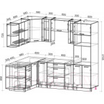 Кухонный гарнитур Интерлиния Мила 1.68x2.4 левая
