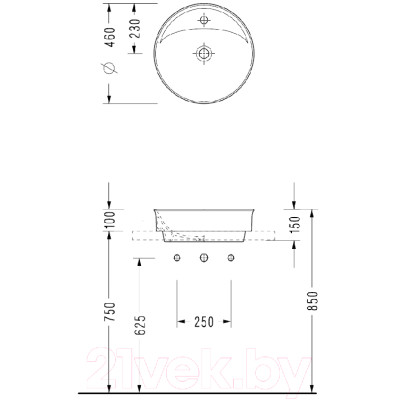 Умывальник Serel Minimal 46 2058TXS110H