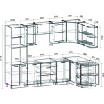 Кухонный гарнитур Интерлиния Мила 1.68x2.8 правая