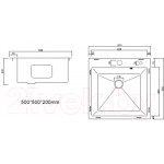 Мойка кухонная Arfeka Eco AR PVD Nano Decor 50x50