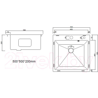 Мойка кухонная Arfeka Eco AR 50x50