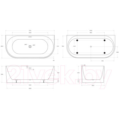 Ванна акриловая BelBagno BB713-1700-800