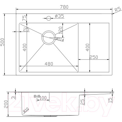 Мойка кухонная Mixline Pro 552918