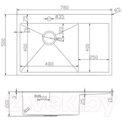 Мойка кухонная Mixline Pro 552921