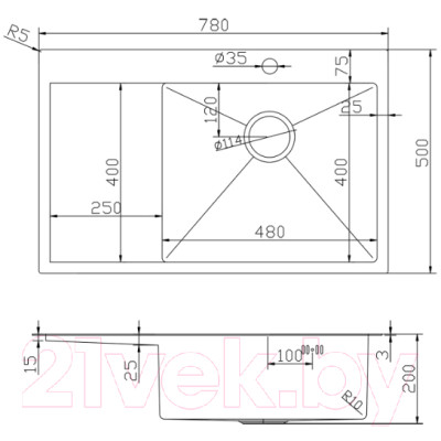 Мойка кухонная Mixline Pro 552920